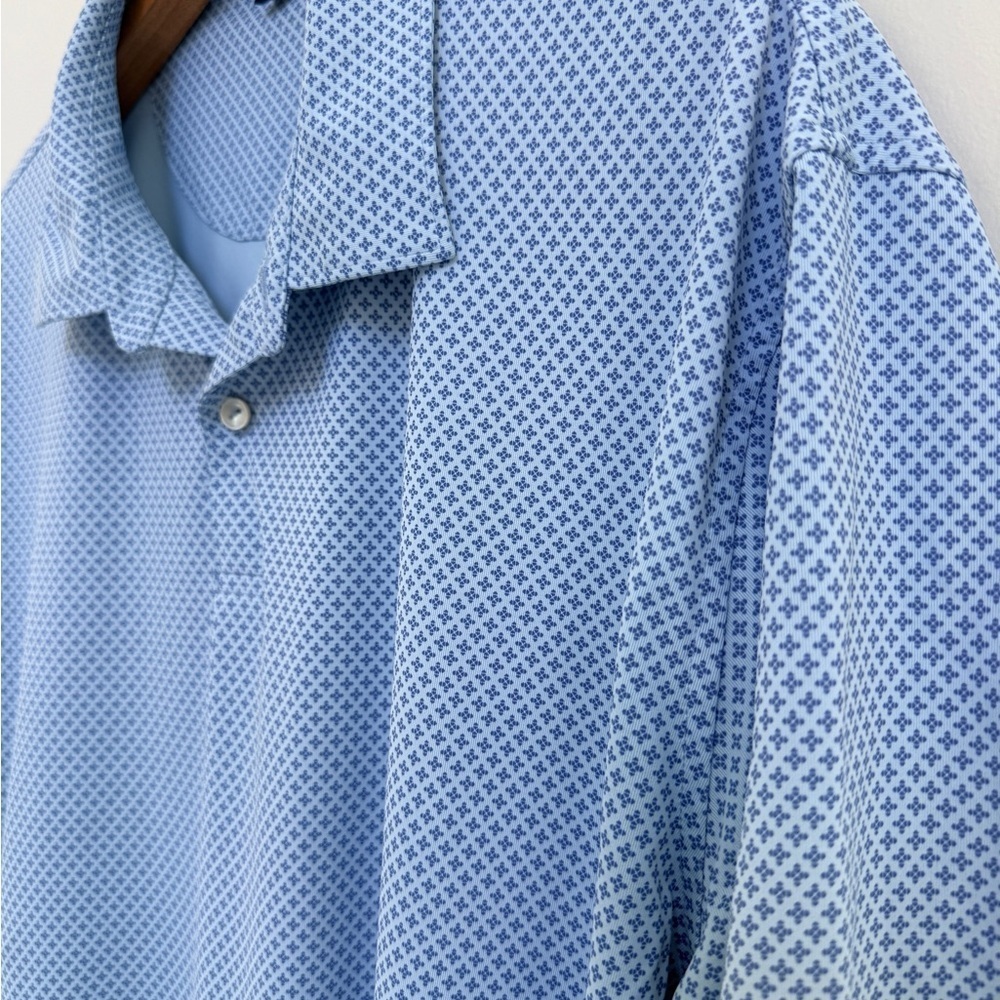 Peter Millar Crown Crafted Men's Light Blue Golf Polo Shirt - Picture 2 of 6